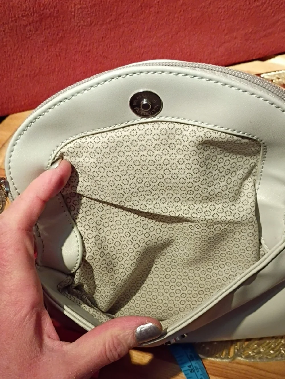 Catherine Malandrino Cream Faux Leather Wristlet Clutch